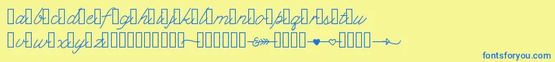 Klcupid Font – Blue Fonts on Yellow Background