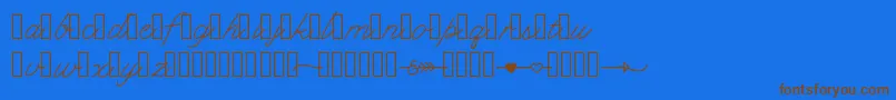 Klcupid Font – Brown Fonts on Blue Background