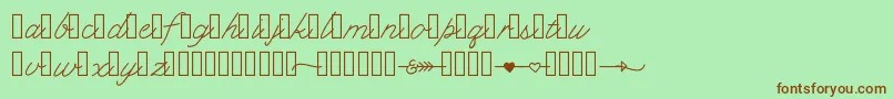 Klcupid Font – Brown Fonts on Green Background