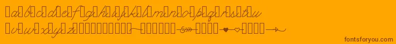 Klcupid Font – Brown Fonts on Orange Background