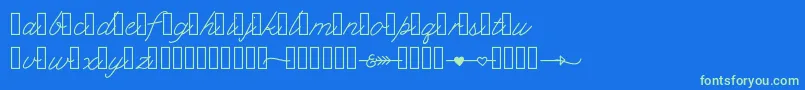 Klcupid Font – Green Fonts on Blue Background