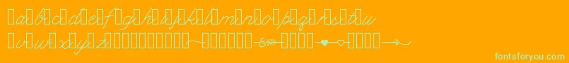 Klcupid Font – Green Fonts on Orange Background