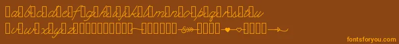 Klcupid Font – Orange Fonts on Brown Background