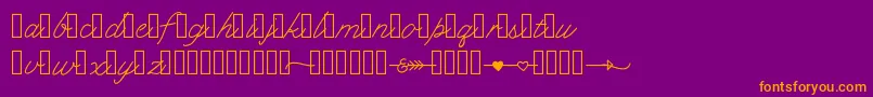 Klcupid Font – Orange Fonts on Purple Background