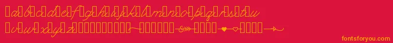 Klcupid Font – Orange Fonts on Red Background