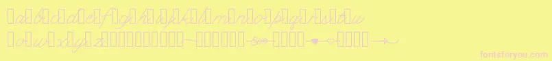 Klcupid-Schriftart – Rosa Schriften auf gelbem Hintergrund