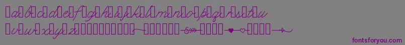 Klcupid-Schriftart – Violette Schriften auf grauem Hintergrund