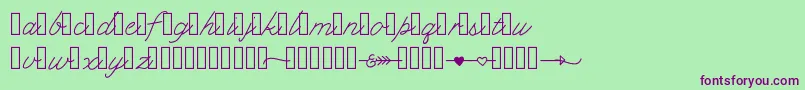Klcupid Font – Purple Fonts on Green Background