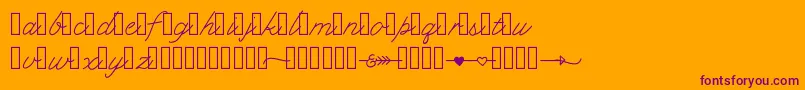 Klcupid Font – Purple Fonts on Orange Background