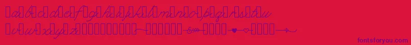 Klcupid Font – Purple Fonts on Red Background