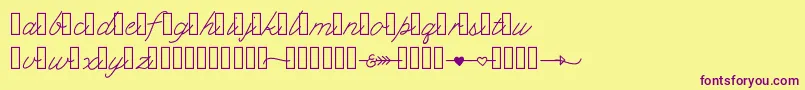 Klcupid Font – Purple Fonts on Yellow Background