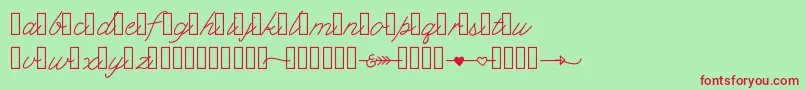 Klcupid Font – Red Fonts on Green Background