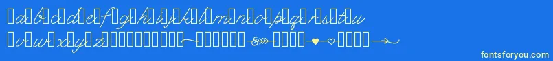 Klcupid Font – Yellow Fonts on Blue Background