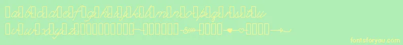 Klcupid Font – Yellow Fonts on Green Background