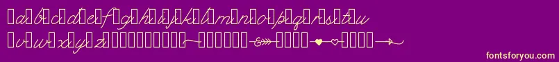 Klcupid Font – Yellow Fonts on Purple Background