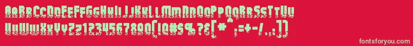 AlphaMutation Font – Green Fonts on Red Background