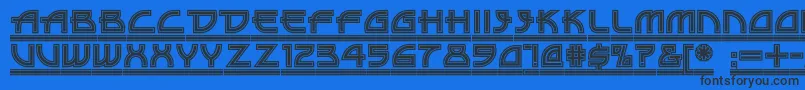 Drive ffy Font – Black Fonts on Blue Background