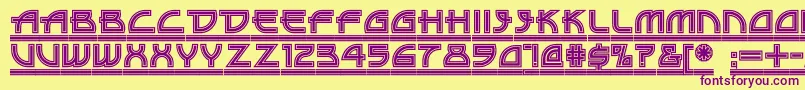 Drive ffy Font – Purple Fonts on Yellow Background