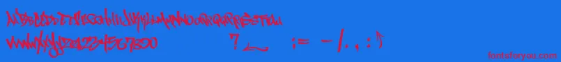 Magikmarker Font – Red Fonts on Blue Background