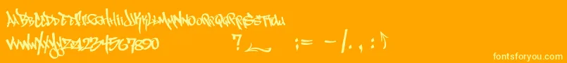 Magikmarker Font – Yellow Fonts on Orange Background