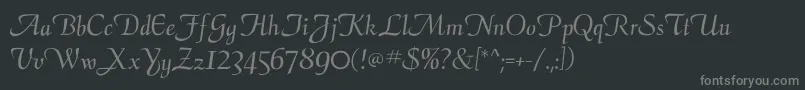 Calligraphyflf Font – Gray Fonts on Black Background