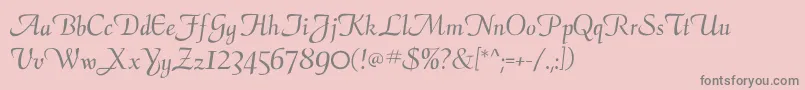 フォントCalligraphyflf – ピンクの背景に灰色の文字