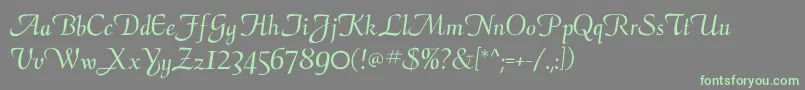Шрифт Calligraphyflf – зелёные шрифты на сером фоне