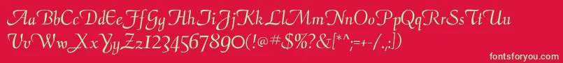 Шрифт Calligraphyflf – зелёные шрифты на красном фоне
