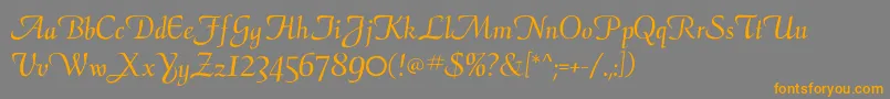 Calligraphyflf-Schriftart – Orangefarbene Schriften auf grauem Hintergrund