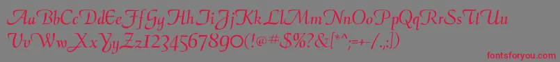 Calligraphyflf Font – Red Fonts on Gray Background