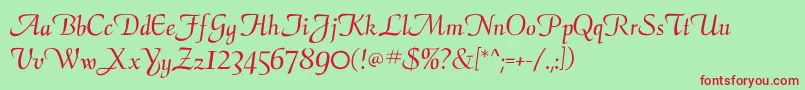 Calligraphyflf Font – Red Fonts on Green Background
