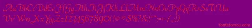 Lisätietoja Calligraphyflf-fontista Calligraphyflf-fontti – punaiset fontit violetilla taustalla