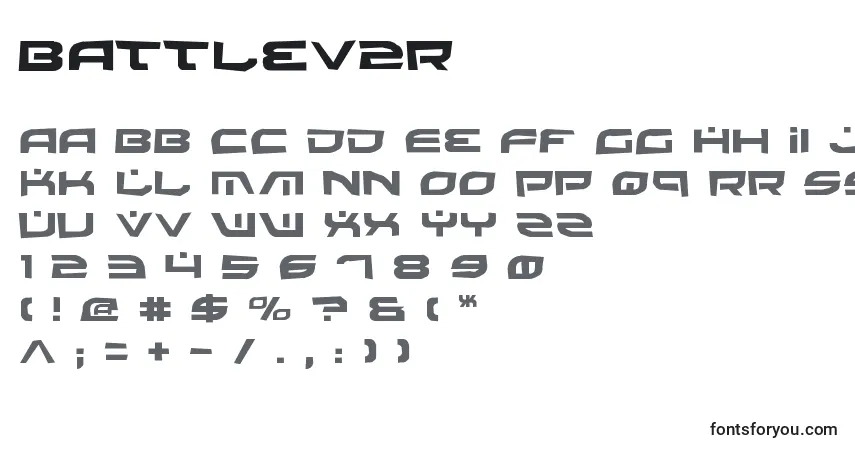 Шрифт Battlev2r – алфавит, цифры, специальные символы