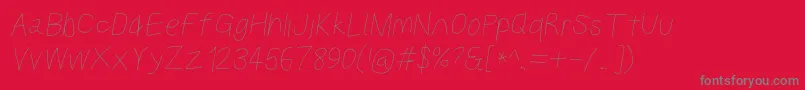 Kabinabdobl Font – Gray Fonts on Red Background