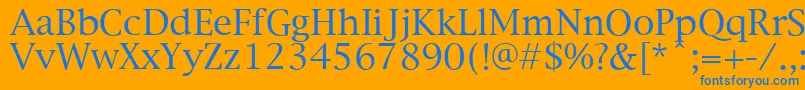 NewYorkPlain.001.003 Font – Blue Fonts on Orange Background