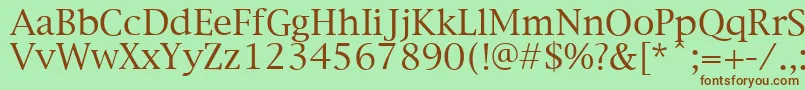 NewYorkPlain.001.003 Font – Brown Fonts on Green Background