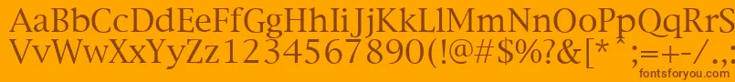 NewYorkPlain.001.003 Font – Brown Fonts on Orange Background