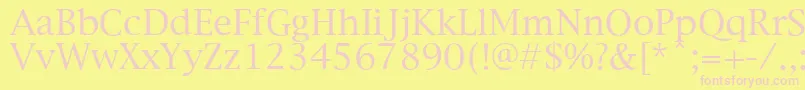 フォントNewYorkPlain.001.003 – ピンクのフォント、黄色の背景