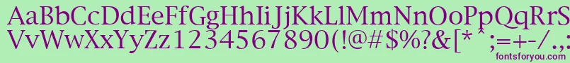 NewYorkPlain.001.003 Font – Purple Fonts on Green Background