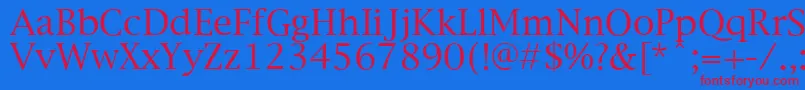 NewYorkPlain.001.003 Font – Red Fonts on Blue Background