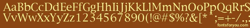 NewYorkPlain.001.003-fontti – keltaiset fontit ruskealla taustalla