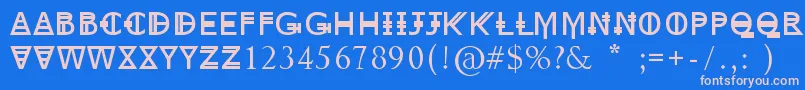 フォントNew York – ピンクの文字、青い背景