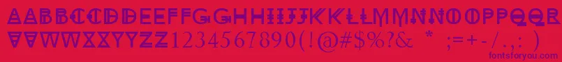 New York Font – Purple Fonts on Red Background
