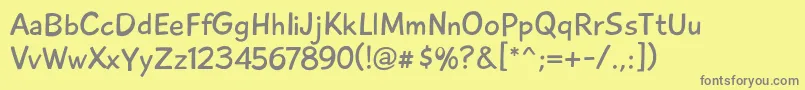 PlaytimeWithHotToddies Font – Gray Fonts on Yellow Background