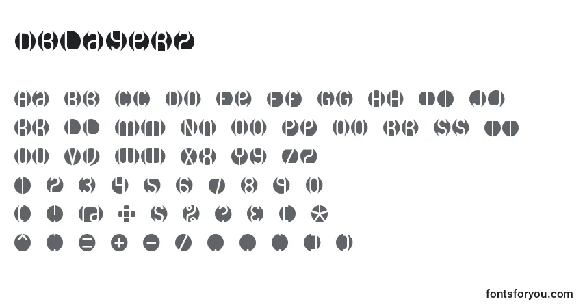 A fonte Dblayer2 – alfabeto, números, caracteres especiais