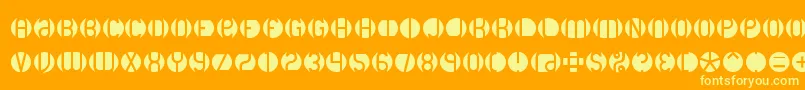 Dblayer2 Font – Yellow Fonts on Orange Background