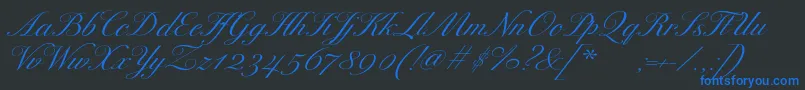 ExcelsorscriptItalic Font – Blue Fonts on Black Background