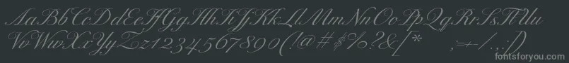 フォントExcelsorscriptItalic – 黒い背景に灰色の文字