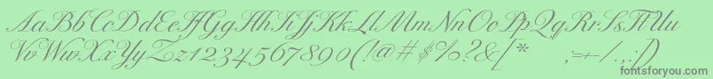 フォントExcelsorscriptItalic – 緑の背景に灰色の文字