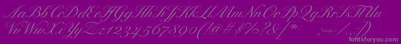 ExcelsorscriptItalic-Schriftart – Graue Schriften auf violettem Hintergrund